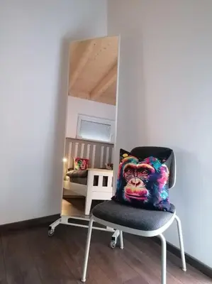 Ein Bett oder Betten in einem Zimmer der Unterkunft Tinyhouse für Gesundheitsbewusste