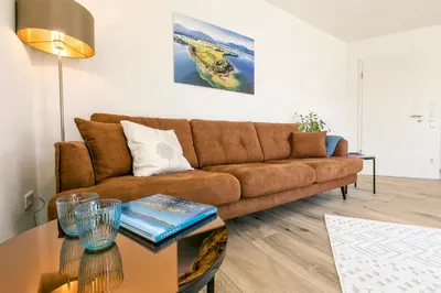 Ein Sitzbereich in der Unterkunft Ferienwohnung Buchwald