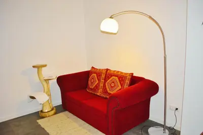 Ein Sitzbereich in der Unterkunft Ferienwohnung Eschental