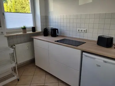 Küche/Küchenzeile in der Unterkunft Ferienwohnung am Stadtpark