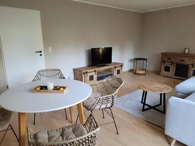 Ein Sitzbereich in der Unterkunft Ferienwohnung am Stadtpark