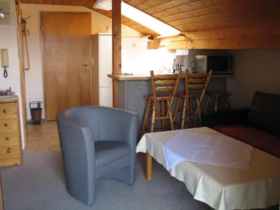 Ein Sitzbereich in der Unterkunft Ferienhaus Lang