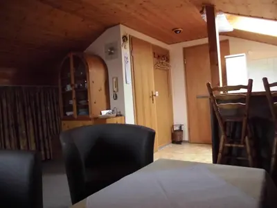 Ein Sitzbereich in der Unterkunft Ferienhaus Lang