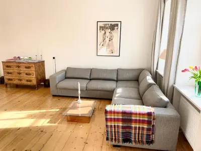 Ein Sitzbereich in der Unterkunft New furnished, exclusive large flat in City Center, 30min to Airport
