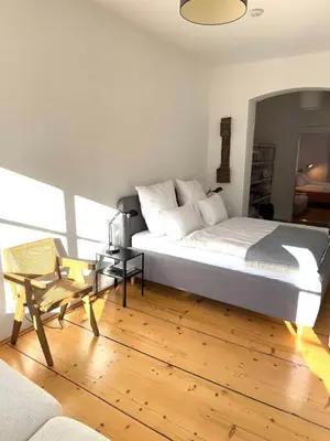 Ein Bett oder Betten in einem Zimmer der Unterkunft New furnished, exclusive large flat in City Center, 30min to Airport