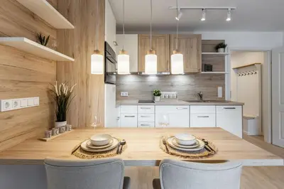 Küche/Küchenzeile in der Unterkunft Weissach Apartments