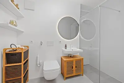 Ein Badezimmer in der Unterkunft 3 Zimmer EG Wohnung direkt am Kurpark