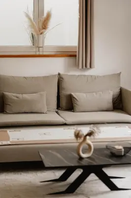 Ein Sitzbereich in der Unterkunft Idyllisches Apartment mit exklusivem Whirlpool