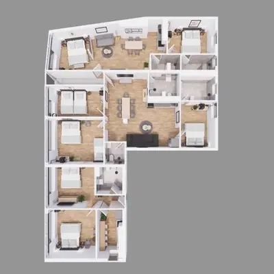 BeckHomes Munich- Large 210 sqm Central Apartment- 7 BR