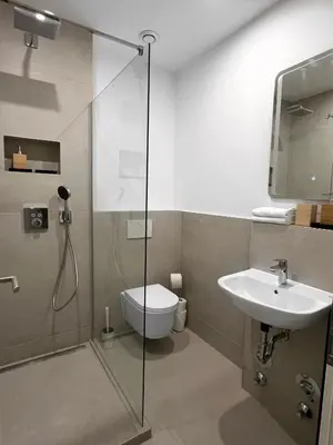 Ein Badezimmer in der Unterkunft LeNi Living - Klein! Fein! Dein!