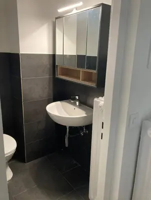 Ein Badezimmer in der Unterkunft 2 Zimmer Wohnung an der Isar