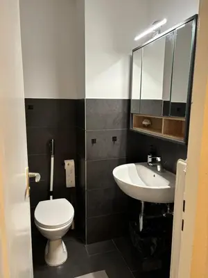 Ein Badezimmer in der Unterkunft 2 Zimmer Wohnung an der Isar