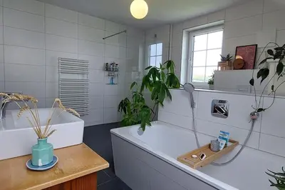 Ein Badezimmer in der Unterkunft Landidylle im Münchner Umland