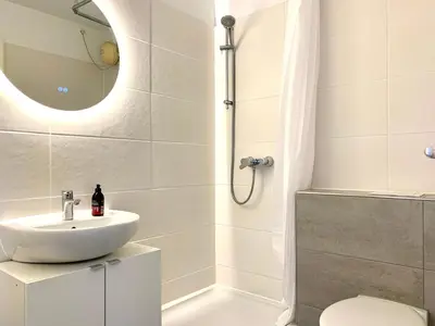 Ein Badezimmer in der Unterkunft Cozy one bedroom apartment in Augsburg