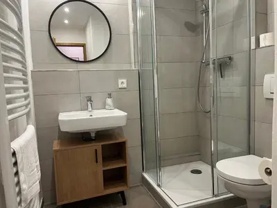 Ein Badezimmer in der Unterkunft Cozy apartment for 2 near Mering train station