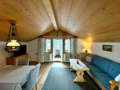 Ein Sitzbereich in der Unterkunft Ferienwohnung Grasegger