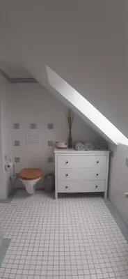 Ein Badezimmer in der Unterkunft 3-Zimmer Ferienwohnung für 6-8 Personen nahe München, Fürstenfeldbruck, Augsburg, Landsberg, Ammersee