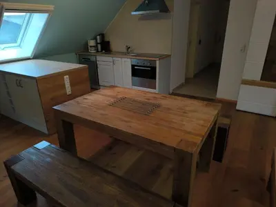 Küche/Küchenzeile in der Unterkunft 3-Zimmer Ferienwohnung für 6-8 Personen nahe München, Fürstenfeldbruck, Augsburg, Landsberg, Ammersee