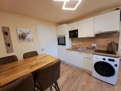 Küche/Küchenzeile in der Unterkunft Ferienwohnung Sunseid n