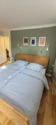 Ein Bett oder Betten in einem Zimmer der Unterkunft Ruffinis Souterrain