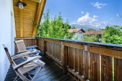 Ein Balkon oder eine Terrasse in der Unterkunft Alpenkönig II