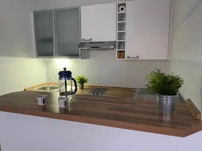 Küche/Küchenzeile in der Unterkunft SYMBIOSE-Ferienwohnung