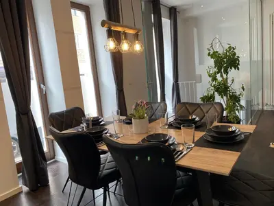 Ein Sitzbereich in der Unterkunft SYMBIOSE-Ferienwohnung