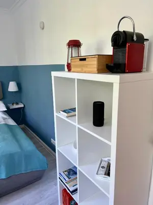 Ein Bett oder Betten in einem Zimmer der Unterkunft bloom - klein und fein mit Seezugang u WLAN