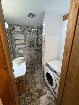 Ein Badezimmer in der Unterkunft Lifestyle Wohnung mit Terrasse und Garten