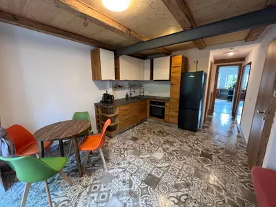 Küche/Küchenzeile in der Unterkunft Lifestyle Wohnung mit Terrasse und Garten