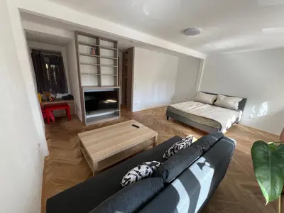 Ein Bett oder Betten in einem Zimmer der Unterkunft Lifestyle Wohnung mit Terrasse und Garten