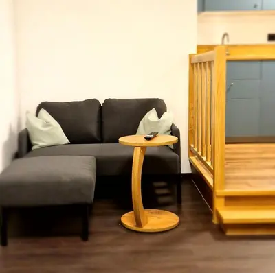 Ein Sitzbereich in der Unterkunft Ferienwohnung Kretschmar