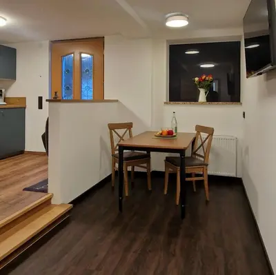 Küche/Küchenzeile in der Unterkunft Ferienwohnung Kretschmar