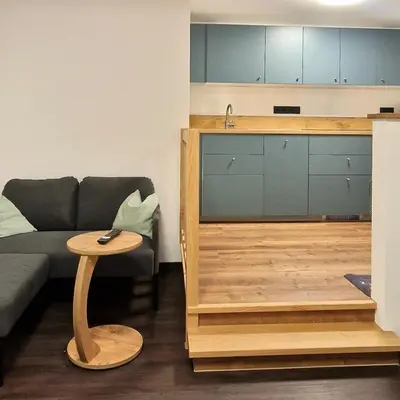 Ein Sitzbereich in der Unterkunft Ferienwohnung Kretschmar