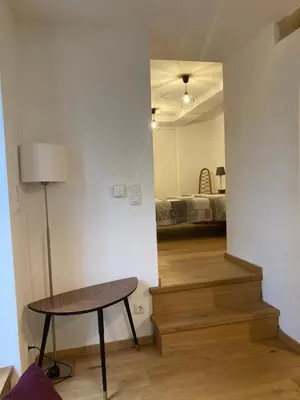 Ein Bett oder Betten in einem Zimmer der Unterkunft Ferienwohnung im 5 Seenland