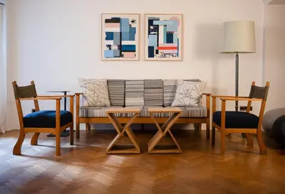 Ein Sitzbereich in der Unterkunft 1 bedroom apartment in central Munich