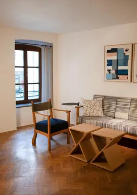 Ein Sitzbereich in der Unterkunft 1 bedroom apartment in central Munich