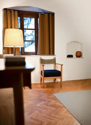 Ein Sitzbereich in der Unterkunft 1 bedroom apartment in central Munich