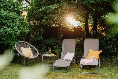 Ein Garten an der Unterkunft Ferienwohnung Reslbauer