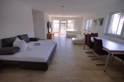 Ein Sitzbereich in der Unterkunft Gemütliche Wohnung im schönen Chiemgau