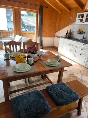 Küche/Küchenzeile in der Unterkunft Ferienwohnung Fleur