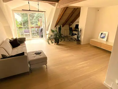 Ein Sitzbereich in der Unterkunft Loft München