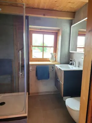 Ein Badezimmer in der Unterkunft Römerhof