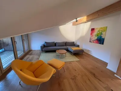 Ein Sitzbereich in der Unterkunft Apartment Virgo7 - stylisch, neuerbaut und topausgestattet