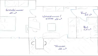 Grundriss der Unterkunft Ferienwohnung Freißl
