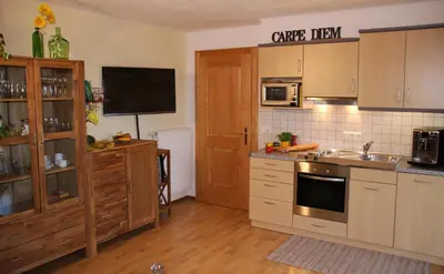 Küche/Küchenzeile in der Unterkunft Ferienwohnung Freißl