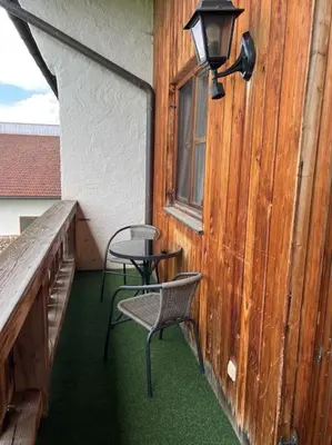 Ein Balkon oder eine Terrasse in der Unterkunft Ferienwohnung am Bauernhof