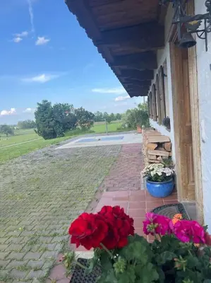 Ein Garten an der Unterkunft Ferienwohnung am Bauernhof