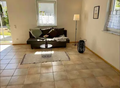 Ein Sitzbereich in der Unterkunft Einfamilienhaus im 5Seen-Land