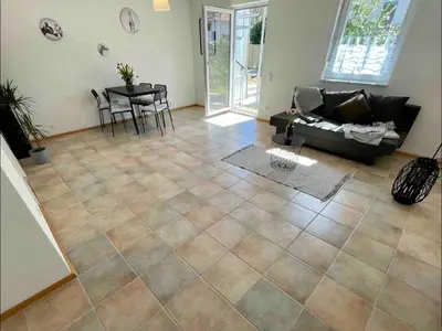 Ein Sitzbereich in der Unterkunft Einfamilienhaus im 5Seen-Land